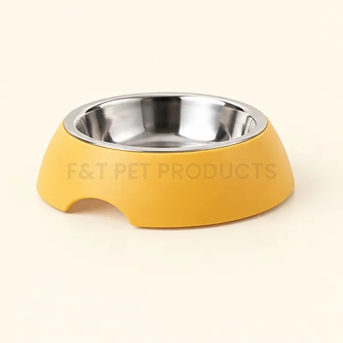 Minimalist Round Pet Bowl with Stainless Steel Insert (Small) — photo 4