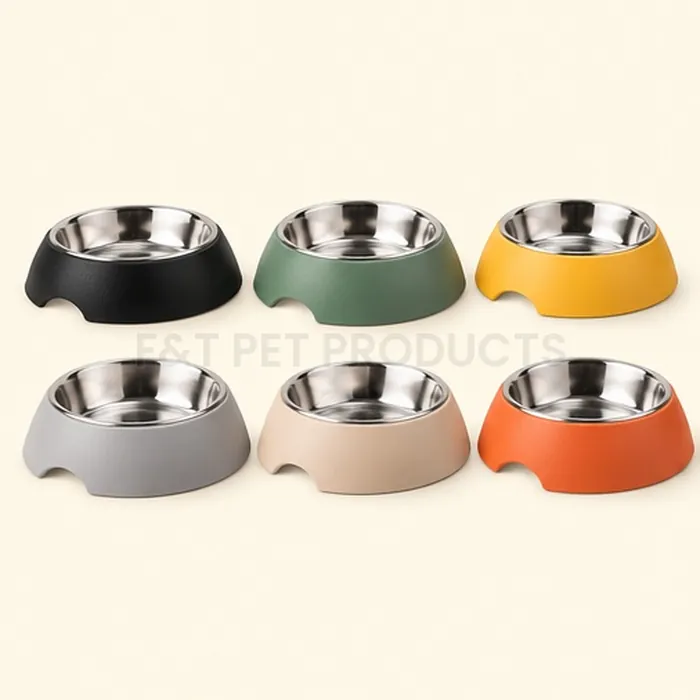 Minimalist Round Pet Bowl with Stainless Steel Insert (Medium) — wholesale bowls & feeders from F&T Pet Products