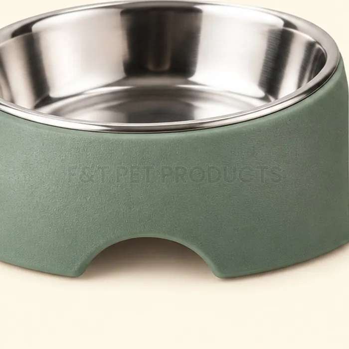 Minimalist Round Pet Bowl with Stainless Steel Insert (Medium) — photo 3