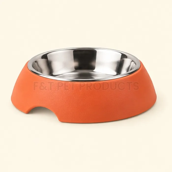 Minimalist Round Pet Bowl with Stainless Steel Insert (Medium) — photo 4