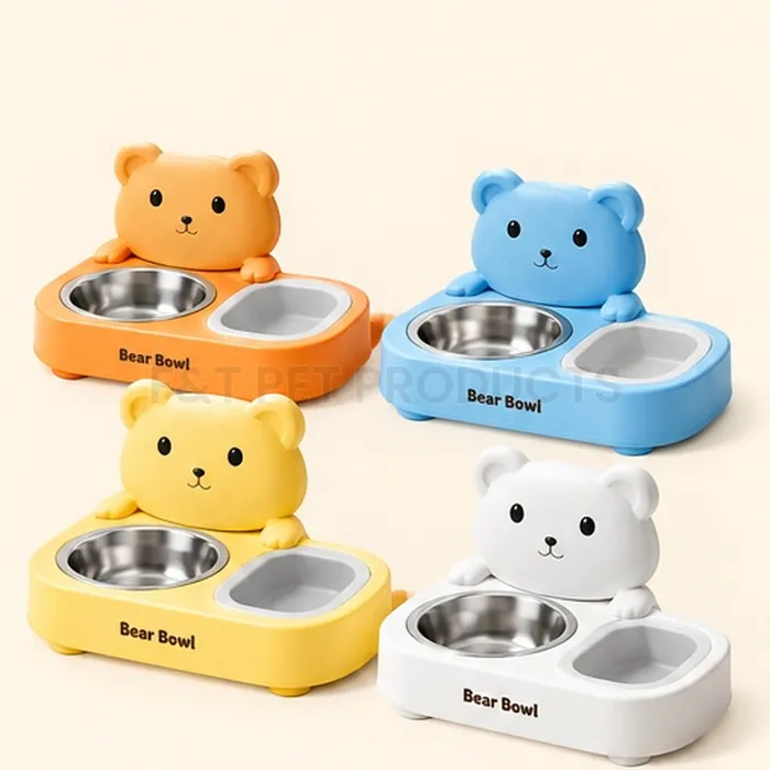 Bear Dual-Use Pet Bowl with Stainless Steel Inserts — photo 2