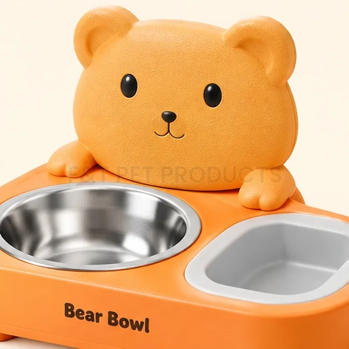 Bear Dual-Use Pet Bowl with Stainless Steel Inserts — photo 3