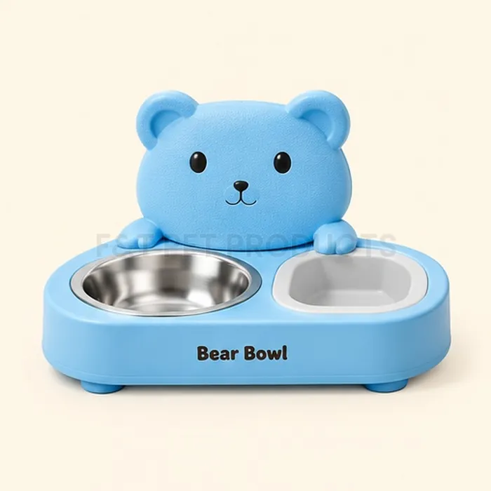 Bear Dual-Use Pet Bowl with Stainless Steel Inserts — photo 4