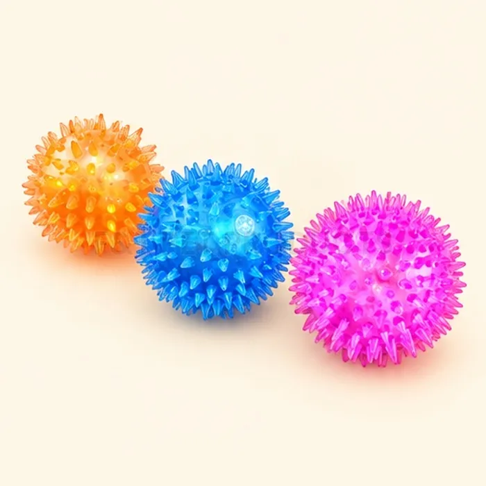 Flashing Spiky Ball, TPR (7.5 cm) — wholesale balls & fetch from F&T Pet Products