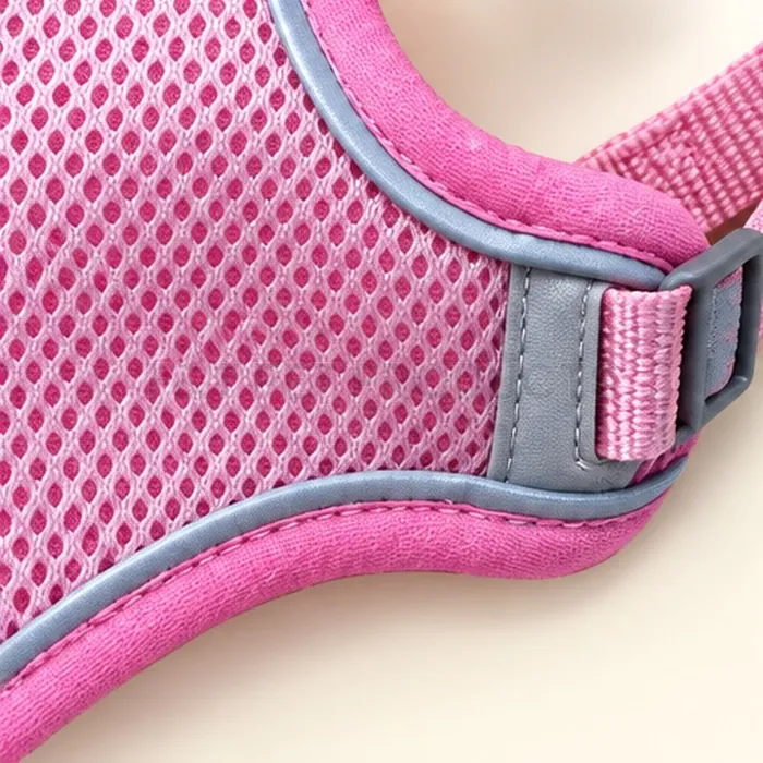 Pink Mesh Pet Harness with Leash — photo 3
