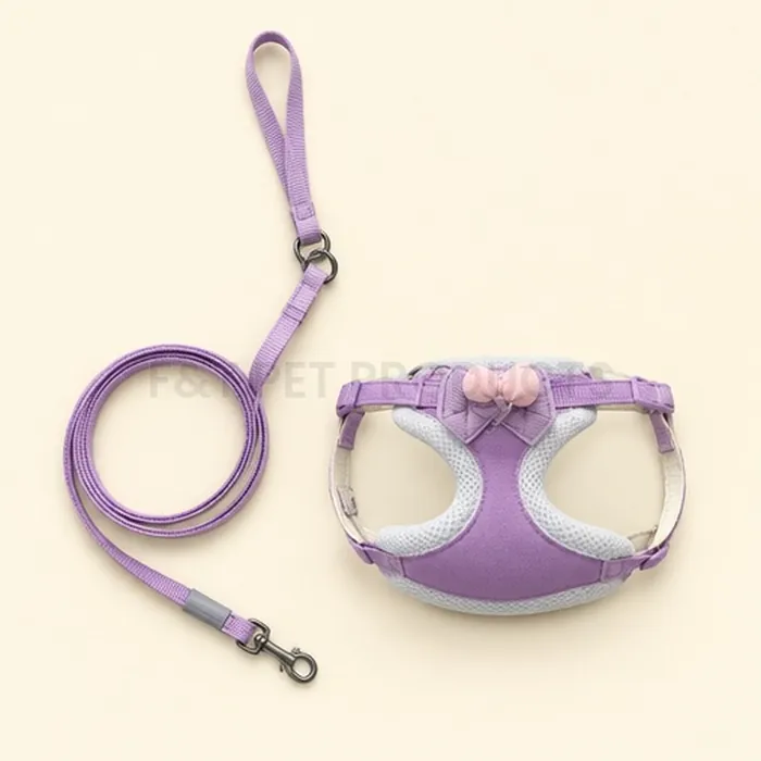 Pet Harness with Leash (1.5 cm Strap) — wholesale collars & harnesses from F&T Pet Products