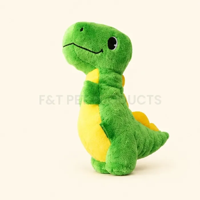 Green T-Rex Dinosaur Pet Toy — wholesale plush & squeaky from F&T Pet Products