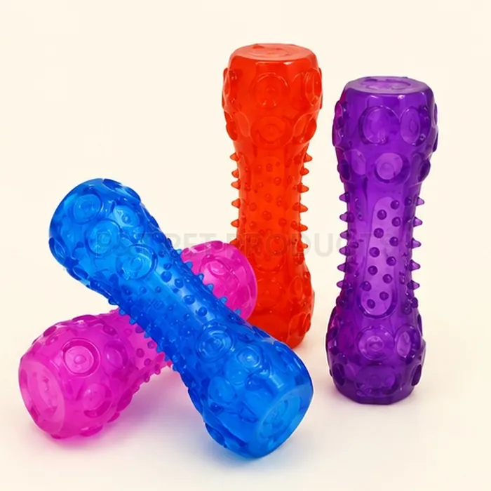 Transparent Teething Dumbbell Chew Toy (17 cm) — photo 2