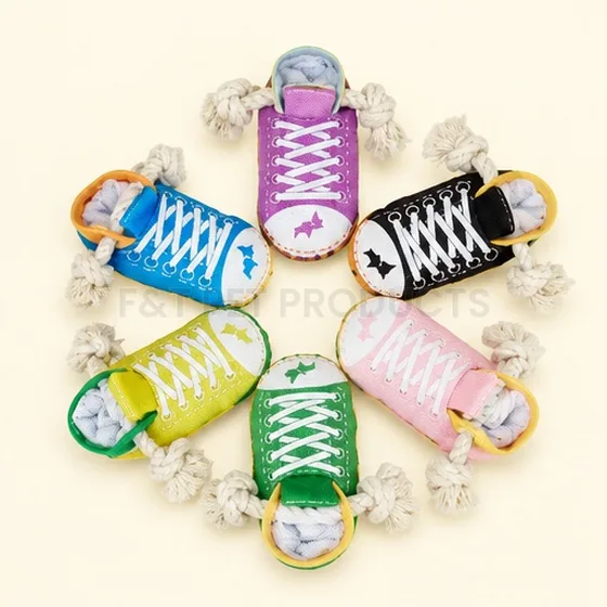 Cotton Rope Canvas Shoe Toy — wholesale chew toys from F&T Pet Products