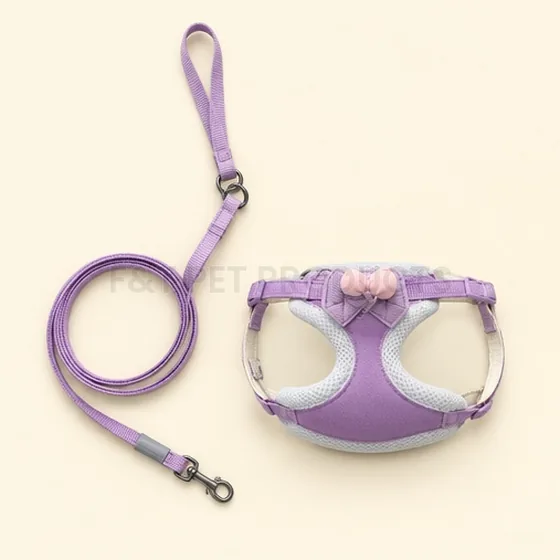 Pet Harness with Leash (1.5 cm Strap) — wholesale collars & harnesses from F&T Pet Products
